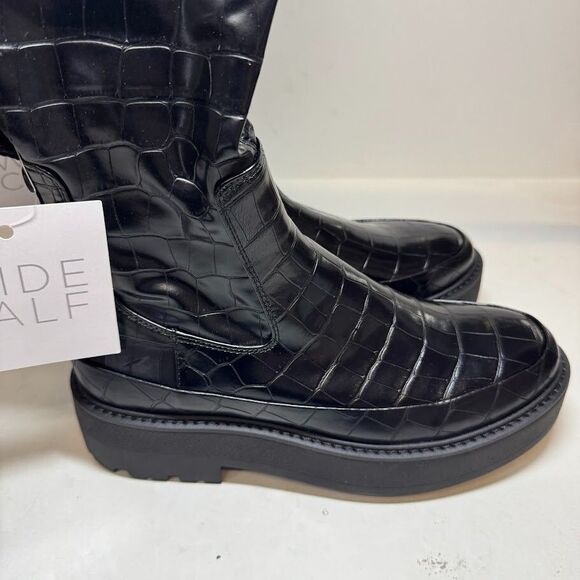 Franco Sarto Womens 7.5 M WC Black Janna Over The Knee Platform Boots NIB HV7 - Picture 4 of 6